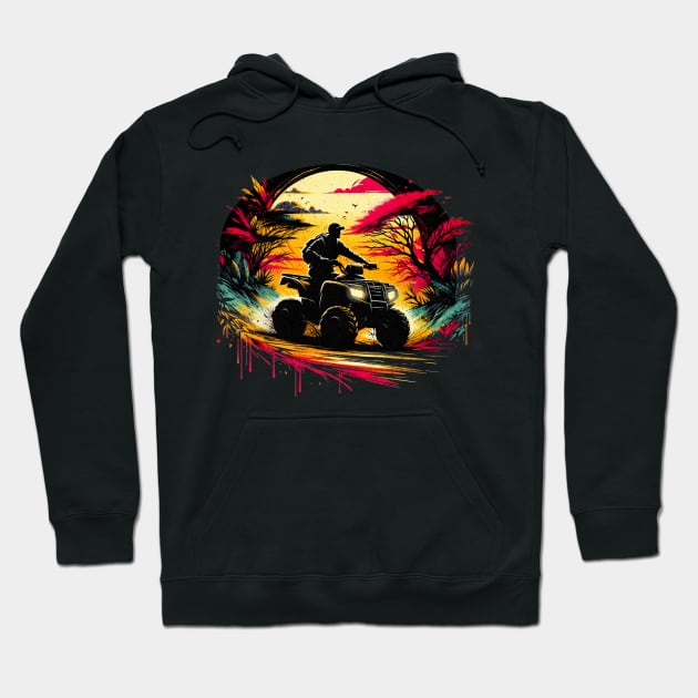 Tropical Quad Design Hoodie by Miami Neon Designs